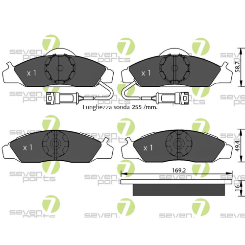 Bremsbelagsatz Scheibenbremse 7 Seven Parts SVP20000 f&uuml;r Ssangyong
