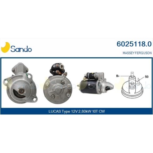 Starter Sando 6025118.0 f&uuml;r Massey Ferguson Perkins