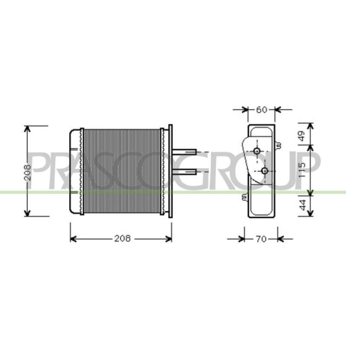 W&auml;rmetauscher Innenraumheizung Prasco FT132H001 Aq f&uuml;r Fiat Lancia