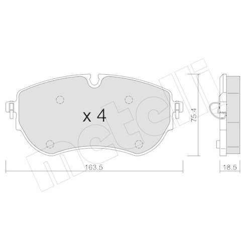 Brake Pad Set Disc Brake Metelli 22-1172-1 for VW Front Axle