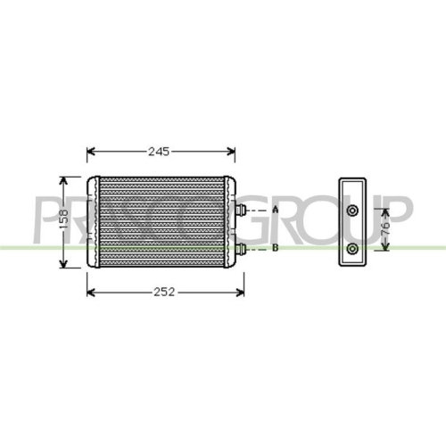 W&auml;rmetauscher Innenraumheizung Prasco FT133H001 Aq f&uuml;r Fiat Lancia