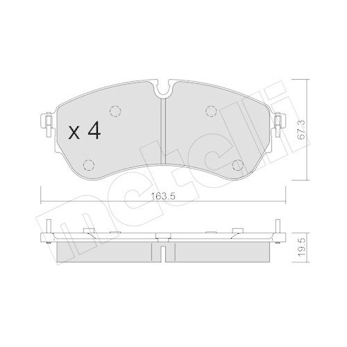 Bremsbelagsatz Scheibenbremse Metelli 22-1173-1 f&uuml;r VW Vorderachse
