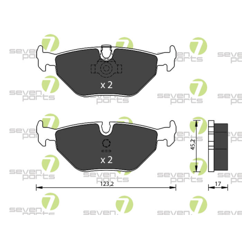 Bremsbelagsatz Scheibenbremse 7 Seven Parts SVP20023 f&uuml;r Bmw Mini 1. Hinterachse