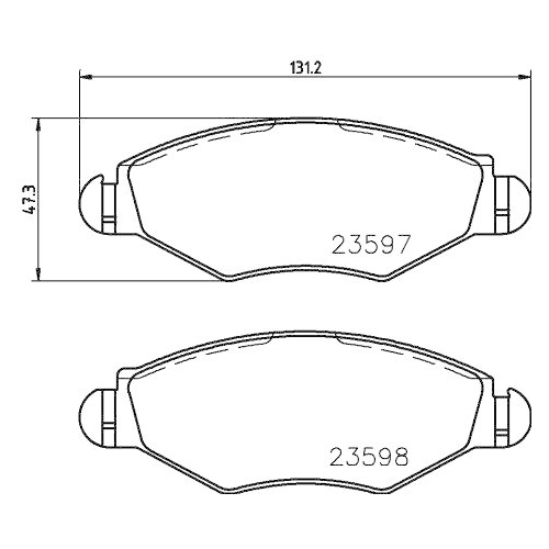 Bremsbelagsatz Scheibenbremse Hella 8DB 355 009-411 f&uuml;r Citro&euml;n Peugeot Naza