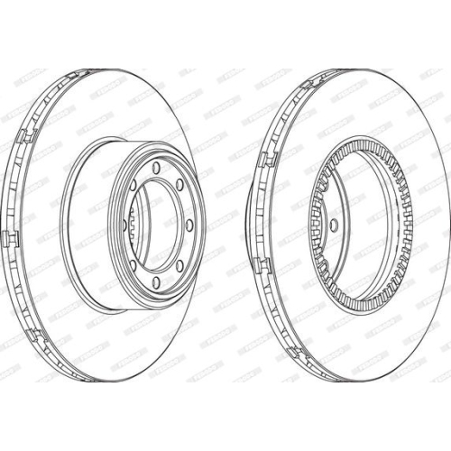 Bremsscheibe Ferodo FCR321A Premier f&uuml;r Iveco Hinterachse