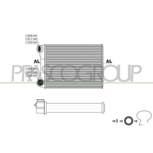 W&auml;rmetauscher Innenraumheizung Prasco FT133H002 Aq f&uuml;r Fiat