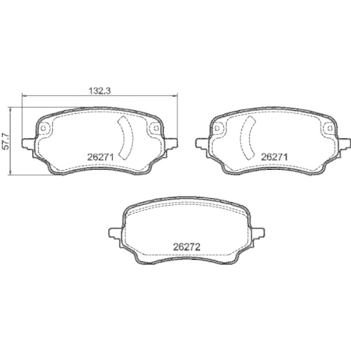 Bremsbelagsatz Scheibenbremse Hella 8DB 355 040-991 f&uuml;r Ford Ford Australia Amc