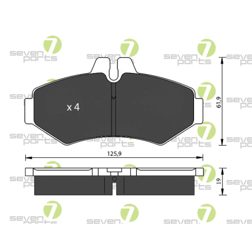 Bremsbelagsatz Scheibenbremse 7 Seven Parts SVP20050 f&uuml;r Audi Mercedes Benz Seat