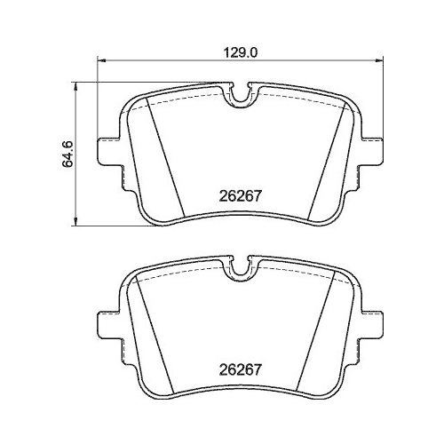 Bremsbelagsatz Scheibenbremse Hella 8DB 355 041-001 f&uuml;r Audi VW Amc Hinterachse