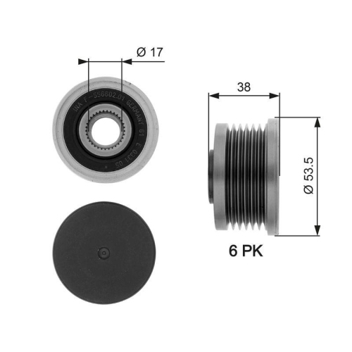 Generatorfreilauf Gates OAP7081 Drivealign&trade; f&uuml;r Bmw Mitsubishi Nissan Opel Volvo