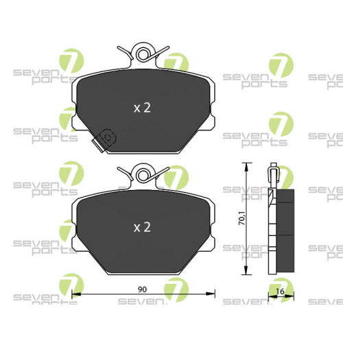 Bremsbelagsatz Scheibenbremse 7 Seven Parts SVP20070 f&uuml;r Mercedes Benz Smart