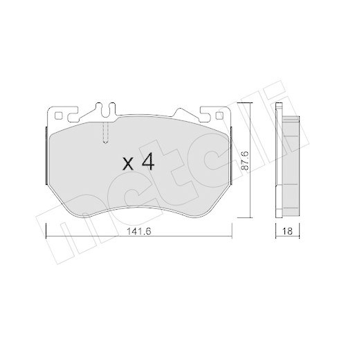 Bremsbelagsatz Scheibenbremse Metelli 22-1358-0 f&uuml;r Mercedes Benz Mercedes Benz