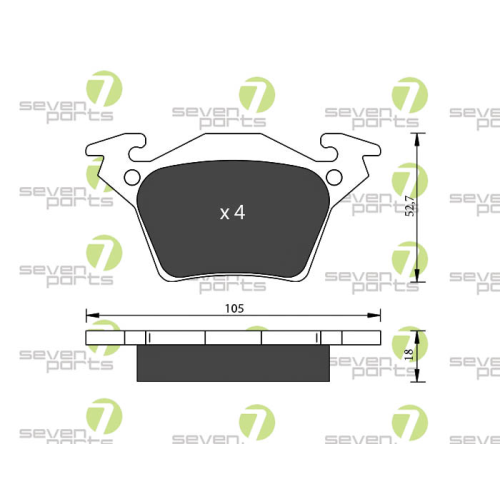 Bremsbelagsatz Scheibenbremse 7 Seven Parts SVP20080 f&uuml;r Mercedes Benz