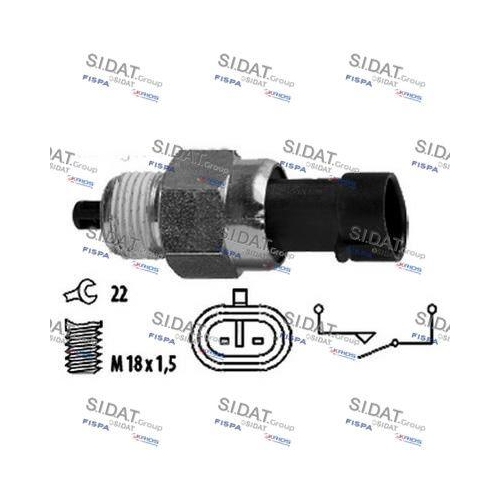 Schalter R&uuml;ckfahrleuchte Sidat 3.234139 f&uuml;r Alfa Romeo Chrysler Fiat Ford Lancia