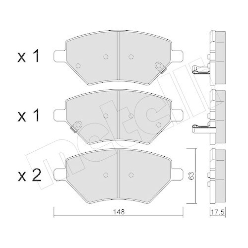 Bremsbelagsatz Scheibenbremse Metelli 22-1286-0 f&uuml;r Chery DR Vorderachse