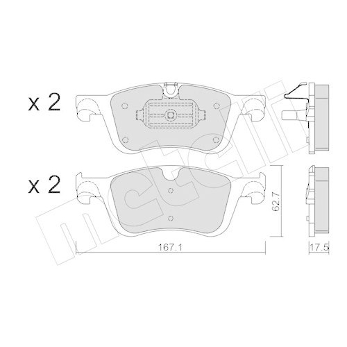 Bremsbelagsatz Scheibenbremse Metelli 22-1365-1 f&uuml;r Mercedes Benz Mercedes Benz
