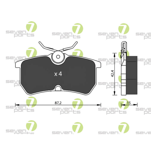 Bremsbelagsatz Scheibenbremse 7 Seven Parts SVP20090 f&uuml;r Ford 1. Hinterachse