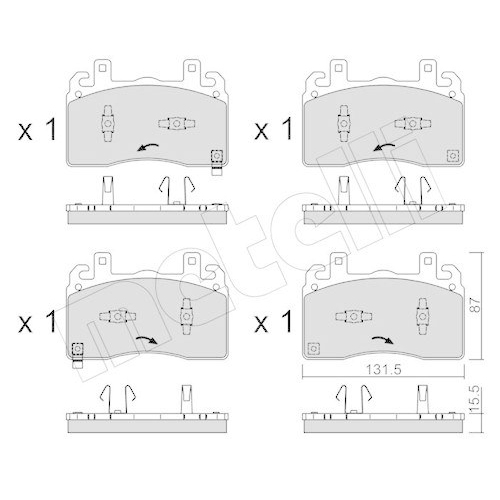 Bremsbelagsatz Scheibenbremse Metelli 22-1377-0 f&uuml;r Alfa Romeo Vorderachse