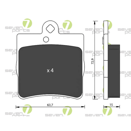 Bremsbelagsatz Scheibenbremse 7 Seven Parts SVP20110 f&uuml;r Chrysler Mercedes Benz
