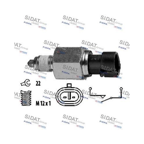 Schalter R&uuml;ckfahrleuchte Sidat 3.234221 f&uuml;r Alfa Romeo Chrysler Fiat Lancia Opel