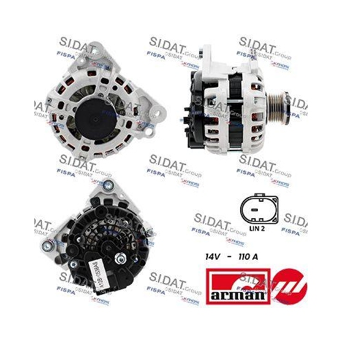 Generator Sidat A12BH0538AS Arman f&uuml;r Audi Seat Skoda VW Vag