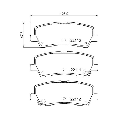 Bremsbelagsatz Scheibenbremse Hella 8DB 355 044-271 f&uuml;r Ford Chevrolet Ford Usa