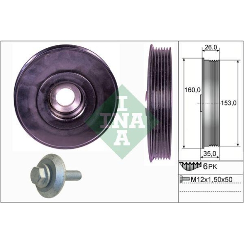 Riemenscheibensatz Kurbelwelle Schaeffler Ina 544 0079 20 für Bmw Citroën Ford