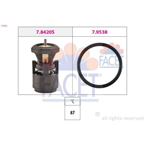 Thermostat Kühlmittel Facet 7.8420 Made In Italy - Oe Equivalent für Audi Seat