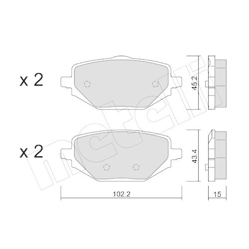 Bremsbelagsatz Scheibenbremse Metelli 22-1324-0 f&uuml;r Mitsubishi Renault