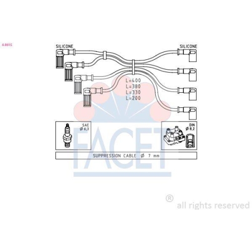 Z&uuml;ndleitungssatz Facet 4.8615 Made In Italy - Oe Equivalent f&uuml;r Fiat Hitachi