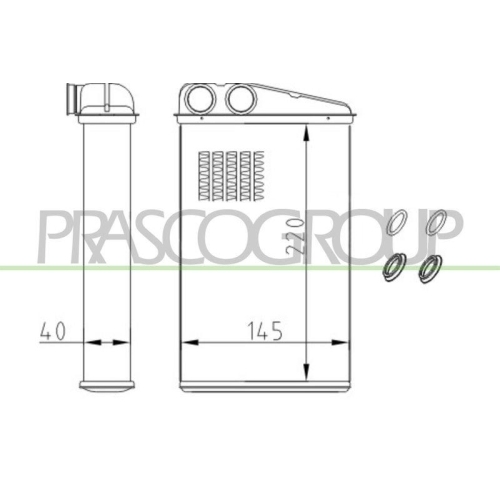 W&auml;rmetauscher Innenraumheizung Prasco RN032H001 Aq f&uuml;r Renault