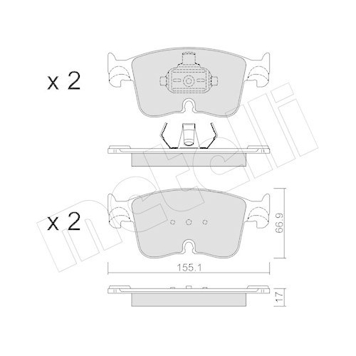 Bremsbelagsatz Scheibenbremse Metelli 22-1383-0 f&uuml;r Audi Skoda VW Vorderachse