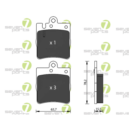Bremsbelagsatz Scheibenbremse 7 Seven Parts SVP20130 f&uuml;r Mercedes Benz
