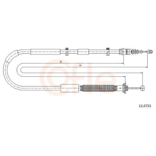 Seilzug Feststellbremse Cofle 12.0723 für Fiat Hinten Links