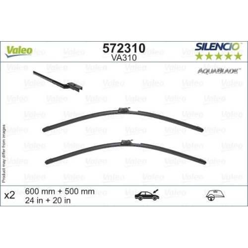 Wiper Blade Valeo 572310 Silencio Aquablade Set for Volvo