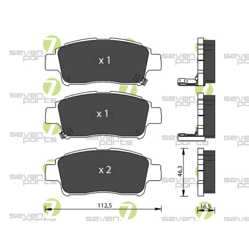 Bremsbelagsatz Scheibenbremse 7 Seven Parts SVP20140 für Lexus Toyota