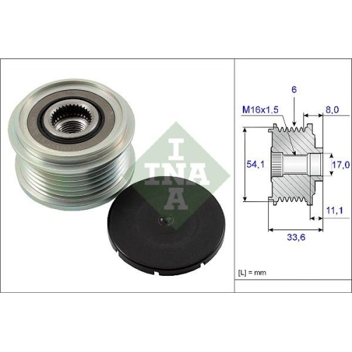 Generatorfreilauf Ina 535 0059 10 f&uuml;r Bmw Citro&euml;n Fiat Ford Jaguar Peugeot Volvo