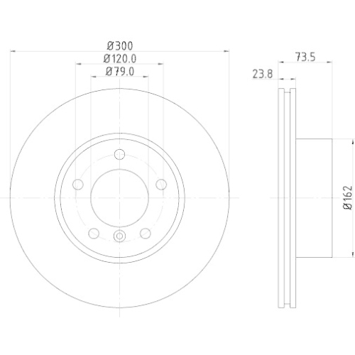 Brake Disc Hella 8DD 355 128-421 Pro High Carbon for Bmw Bmw (brilliance)