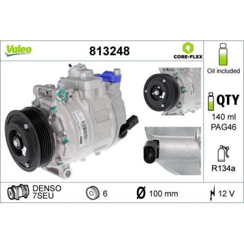 Kompressor Klimaanlage Valeo 813248 Valeo Core-flex f&uuml;r VW