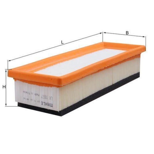 Luftfilter Mahle LX 1827 f&uuml;r Alfa Romeo Chrysler Fiat Ford Lancia Abarth