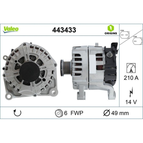 Generator Valeo 443433 Valeo Origins f&uuml;r Bmw Bmw (brilliance)