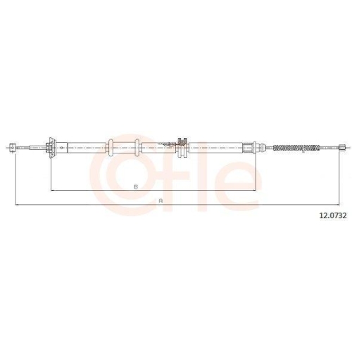 Seilzug Feststellbremse Cofle 12.0732 f&uuml;r Citro&euml;n Fiat Peugeot Hinten Rechts