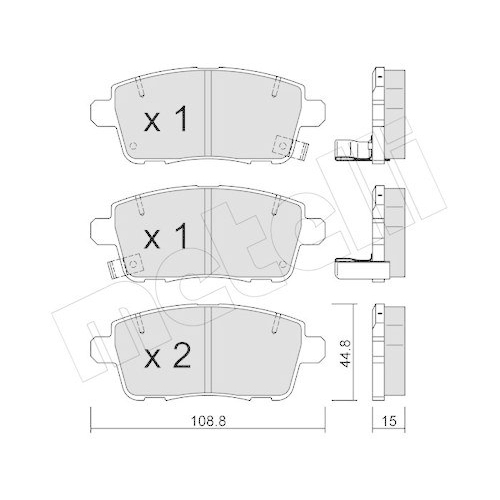 Bremsbelagsatz Scheibenbremse Metelli 22-1400-0 f&uuml;r DR Hinterachse