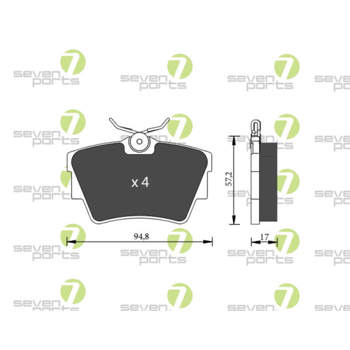 Bremsbelagsatz Scheibenbremse 7 Seven Parts SVP20201 f&uuml;r Audi Citro&euml;n Nissan Vag
