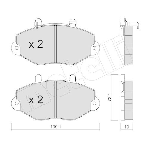Bremsbelagsatz Scheibenbremse Metelli 22-0195-1 f&uuml;r Ford Vorderachse
