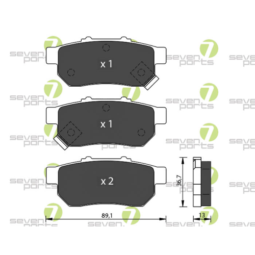 Bremsbelagsatz Scheibenbremse 7 Seven Parts SVP20210 f&uuml;r Honda 1. Vorderachse