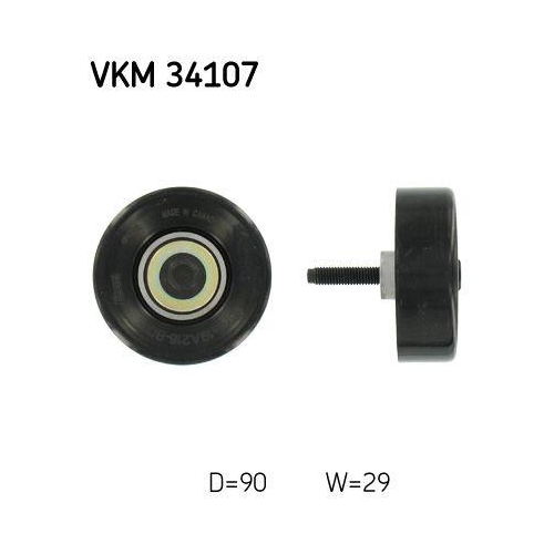 Umlenk /führungsrolle Keilrippenriemen Skf VKM 34107 für Ford Mitte Rechts Unten