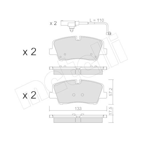 Bremsbelagsatz Scheibenbremse Metelli 22-1095-1 f&uuml;r Hyundai Hinterachse