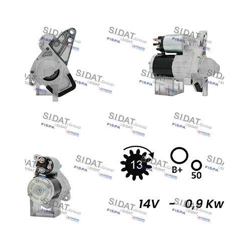 Starter Sidat S12MH0689A2 f&uuml;r Mitsubishi Nissan Renault