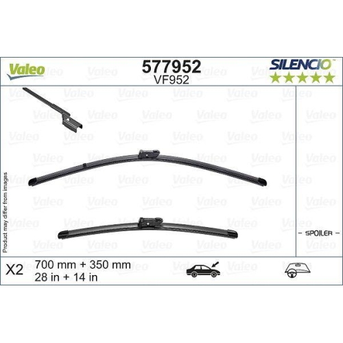 Wischblatt Valeo 577952 Silencio Flat Blade Set für Ford Vorne